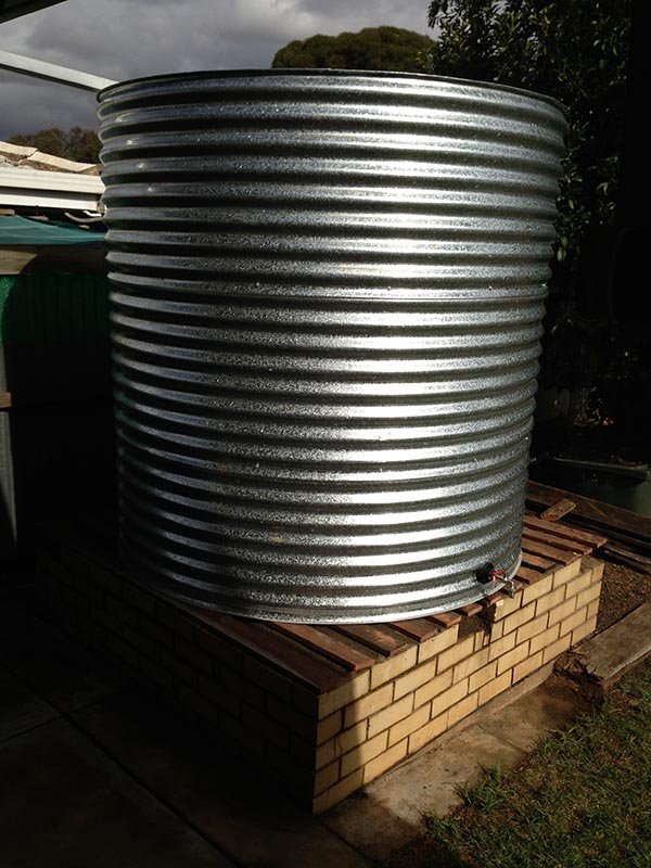 Galvanised Steel rainwater tank galvanised steel rainwater tank on existing base