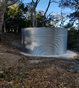 glavanised steel rainwater tank at forest range sa