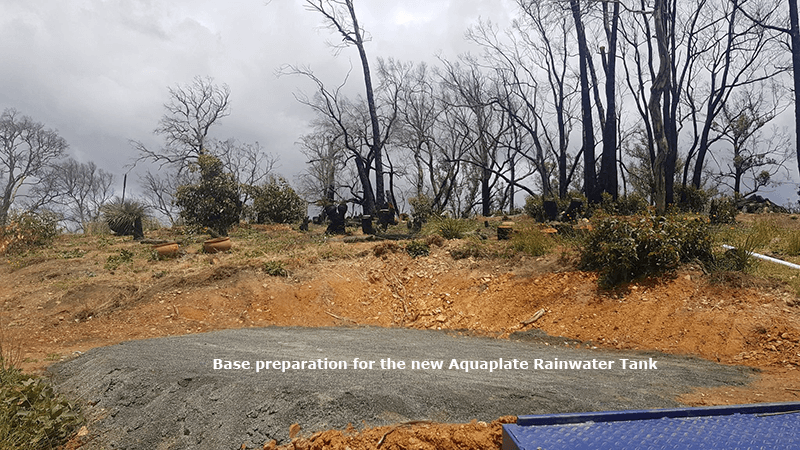Base preparation for Aquaplate Rainwater Tank