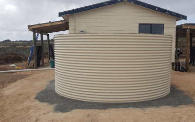 Aquaplate Rainwater Tank in “Paperbark” for Elliston, property.